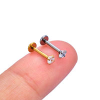 Vente en gros de bijoux de piercing corporel tendance en acier inoxydable 316L 16G à filetage interne, type labret, pour cartilage, tragus, hélix, nez et lèvre