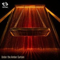 Fontaine numérique à rideau d'eau Water Crown en acier inoxydable, éclairée aux lumières lavande, pour événements nocturnes, bars, jardins et fêtes en extérieur