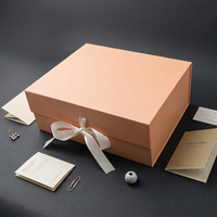 Boîte cadeau pour demoiselle d'honneur personnalisée, pliable, écologique, en carton rigide recyclé, avec fermeture magnétique, logo en estampage à chaud et ruban long pour la fermeture