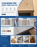 Marche d'escalier REGAL SPC antidérapante, profilé arrondi, étanche, à âme creuse, grain de bois UV pour intérieur résidentiel et commercial