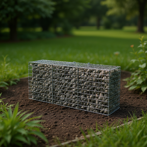 Jardinière surélevée en gabion 106,3x19,7x39,4 cm en acier galvanisé, pots de fleurs, design rustique - Product Image 2