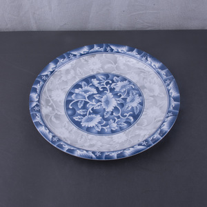 Assiettes en mélamine, assiettes rondes en mélamine, assiettes plates de 9 pouces <span class=keywords><strong>et</strong></span> 10 pouces, motif <span class=keywords><strong>bleu</strong></span> <span class=keywords><strong>et</strong></span> blanc, assiettes à fruits - Product Image 6