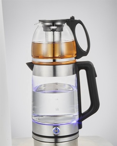 Appareils de cuisine isolation Anti-sec brûlant 1.8L grande capacité verre bouilloire électrique théière combinaison - Product Image 4