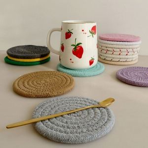 Heat Insulation Anti-scalding Round <b>Cloth</b> <b>Table</b> Mat Eco-friendly Modern Coaster Plate for Dining - Product Image 3