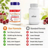 Suplemento de Cereza Ácida Shecome de Marca Privada, Suplemento Herbal con Antioxidantes para Adultos, Cápsulas de Cereza Ácida