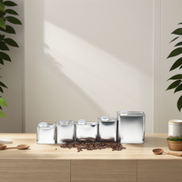 Boîtes en métal personnalisables en gros avec logo, emballage carré, boîte à thé en fer blanc avec valve, scellée pour le thé matcha et le café