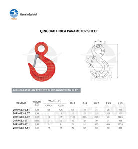 Gancho de Anclaje HIDEA G80 Tipo Italiano de Acero Forjado de Super Aleación, Resistente, Templado y Recubierto en Polvo, con Ojo Plano - Product Image 6