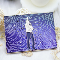 En gros, épingles de revers en émail souple personnalisées sur le thème de l'anime, badges métalliques à motif œil de chat, épingles en émail personnalisées pour fans, objets de collection, cadeaux et souvenirs