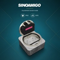 SINOAMIGO Prise de surface pour sol, boîtier électrique au sol, type UK