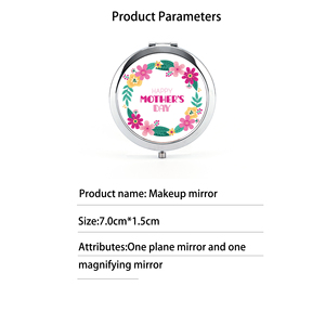 Zonyin khuyến mãi Phong Cách Mới Nhỏ Gọn Kim Loại Mỹ phẩm gương biểu tượng tùy chỉnh Double Sided túi nhỏ gương cho quà lưu niệm đám cưới - Product Image 3