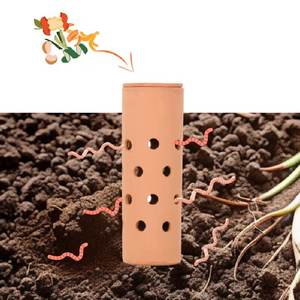 Compostiera <span class=keywords><strong>per</strong></span> Vermi da Giardinaggio Biologico, Tubo in Terracotta <span class=keywords><strong>per</strong></span> Aiuole Rialzate e Orti Sotterranei con Irrigazione - Product Image 4