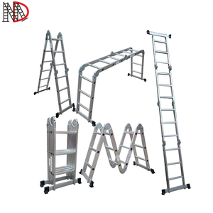 Safety 4x2 4x3 4x4 4x5 4x6 Aluminium <strong>Multi</strong>-functional <strong>Folding</strong> <strong>Step</strong> <strong>Ladders</strong> with EN131 for OEM - Product Image 1