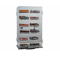 Custom Make Retail Store Tischplatte Rotierende klare Messer Acryl Vitrine mit LED-Leuchten