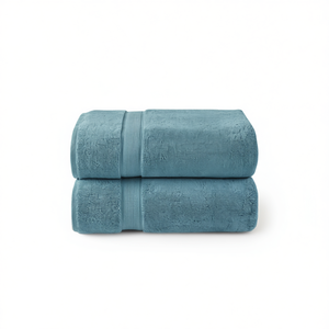 Ensemble de 2 serviettes de bain Db, 100% coton, antimicrobien, couleur unie, rectangulaires, pour adultes, lavables en machine - Product Image 1