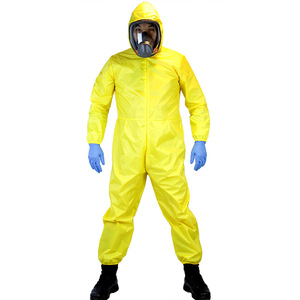 Combinaison de protection jaune en polyester <span class=keywords><strong>pour</strong></span> <span class=keywords><strong>homme</strong></span> adulte, inspirée des tenues de personnel dangereux, avec masque et gants, <span class=keywords><strong>pour</strong></span> Halloween et cosplay - Product Image 1