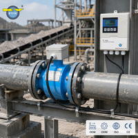 Débitmètre électromagnétique sur mesure en polyuréthane anti-abrasion avec RS485 pour l'enregistrement des flux de sable, d'eau et de boues en pipeline