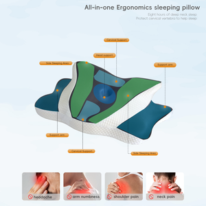 YUE RISE, Fabricación China, Logotipo Personalizado OEM, Almohada Ergonómica de Espuma Viscoelástica para Alivio del Dolor Cervical, para Hotel y Hogar - Product Image 3