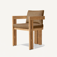 Ensemble de meubles de jardin en teck pour l'extérieur, table et chaises d'extérieur pour hôtel, ensemble de table de jardin pour villa, table et chaises de salle à manger d'extérieur pour complexe hôtelier