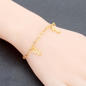 Bracelet en laiton plaqué or 24 carats pour femme JXX, design simple, bijoux avec breloque en cuivre - Product Image 4