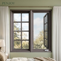 Fenêtre à battant en aluminium durable PENJOY, à ouverture vers l'extérieur, avec isolation thermique, insonorisation et moustiquaire.