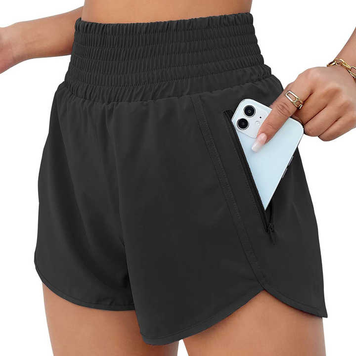 Love Tree Women's High Waisted Workout Shorts - Quick Dry, Moisture Wicking With Pocket - View #3
