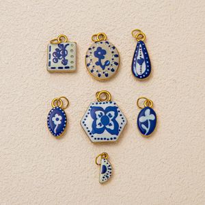 Joie De Vivre |   Colgante de Acero Inoxidable con Baño de Oro PVD de 18K y Esmalte Pintado a Mano para Fabricación de Joyas |   Unisex, Moderno e Impermeable - Product Image 6