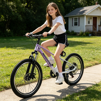 Vélo de montagne pour enfants unisexe de haute qualité en alliage de magnésium, frein à disque, 18, 20, 22 pouces, violet, bleu ciel, pour l'extérieur