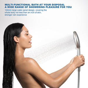 Juego de cabezal de ducha de cinco funciones con manguera de 59 pulgadas, níquel cepillado, boquillas autolimpiantes, masaje y rociador de lluvia - Product Image 3