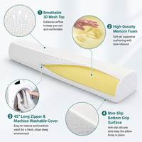 HUAJU Pare-chocs de lit pour tout-petits en mousse à mémoire de forme personnalisés, coussin de sécurité tricoté antidérapant avec housse lavable en machine