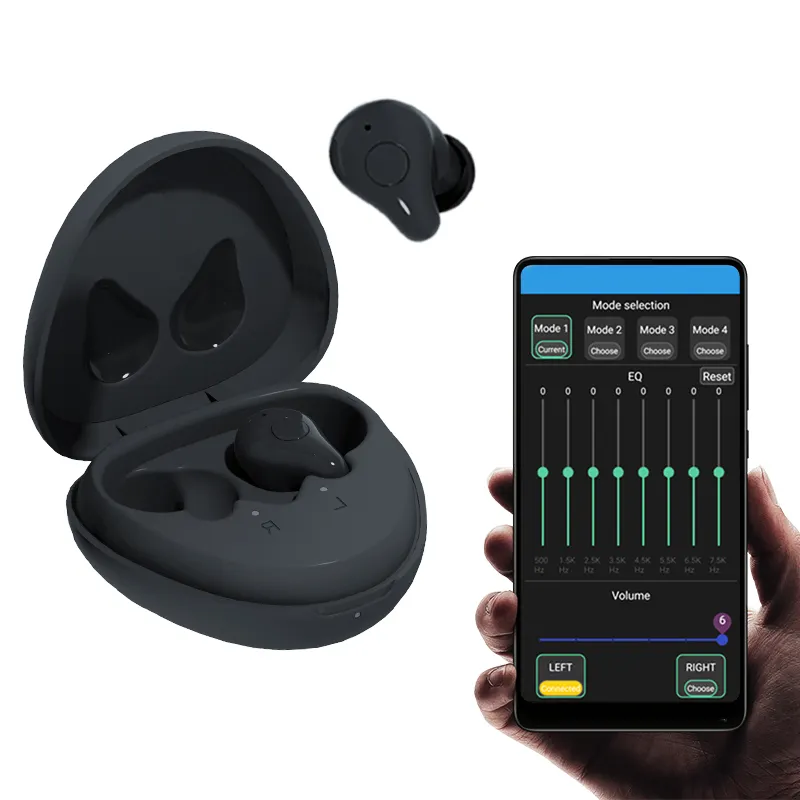 Aparelho auditivo recarregável, digital, programável, 16 canais, aplicativo, controle por toque, aparelho auditivo, amplificador de som para idosos