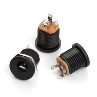 Prise d'alimentation DC femelle DC-022 5,5x2,1 mm à 3 broches, contact en cuivre, matériau PA66, connecteur vertical rond