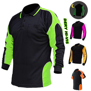 Camiseta Polo de Trabajo de Manga Larga de Alta Visibilidad para Hombre, Personalizada, de Secado Rápido, Fluorescente, para Construcción - Product Image 1