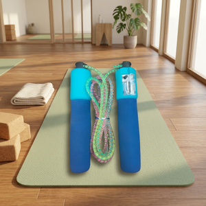 JRMS INDUSTRIES Corde à sauter réglable en PVC avec poignée en mousse et compteur, longueur 3m, légère (<1kg), durable pour la maison, la salle de sport et le fitness - Product Image 2