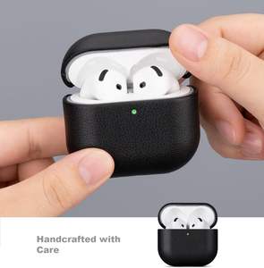 Funda de Cuero Genuino para <span class=keywords><strong>AirPods</strong></span> <span class=keywords><strong>Pro</strong></span> 2, Venta al Por Mayor de Fábrica, Cubierta Protectora de Lujo con Logotipo Personalizado, Fabricante OEM - Product Image 6