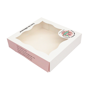 Custom Recycled Materials Cookie Packaging Box White Cardboard Baking Box with <b>Window</b> Food Grade Folding Box for Snacking - Product Image 1