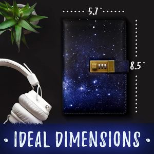 Design della galassia scura di <span class=keywords><strong>dimensioni</strong></span> <span class=keywords><strong>A5</strong></span> con serratura con serratura con blocco con chiusura a penna con blocco diario con blocco in pelle sintetica con blocco - Product Image 5