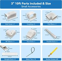 Kit de protection pour tuyauterie de climatiseur mini-split de 3 po x 10 pi |   Kit de couverture pour mini-split en PVC avec conduit flexible pour systèmes de pompes à chaleur et climatisation centralisée