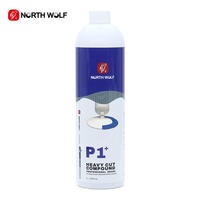 North Wolf P1+ Composé de polissage professionnel pour éliminer les rayures profondes de la peinture automobile, plastique 500ml/1L