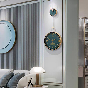 <b>Wall</b> <b>Clock</b> Orange Round Quartz <b>Silent</b> Home Decor With Perpetual Calendar - Product Image 2