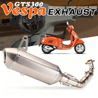 Pot d'échappement slip-on pour moto Piaggio Vespa GTS 250 GTS 300 2007-2017 2018 2019 2020, tube intermédiaire GTS300