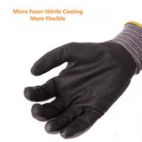 Guantes de Seguridad de Nitrilo Negros y Grises con Dedos Texturizados y Muñeca Tejida, Personalizados, SNELL N2501, para Construcción, Agricultura e Industria