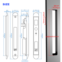 Cerradura Inteligente Digital Electrónica de Aleación de Aluminio para Puertas Corredizas de Vidrio, Compatible con la Aplicación Tuya