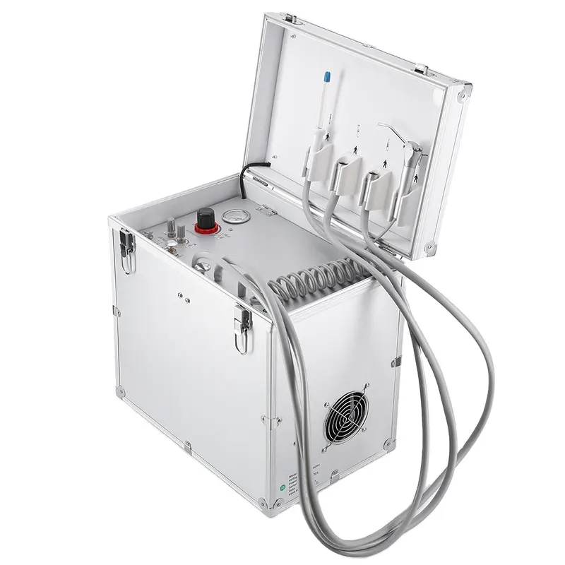 Azdent Unit Dental elektrik portabel, Unit Dental elektrik dengan kompresor udara, BD-402