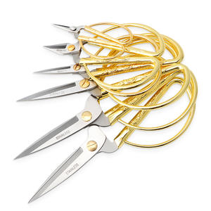 Yangjiang Alloy Dragon Phoenix Scissors <b>Gold</b> Straight Head Stainless Steel Home Office Wedding <b>Ribbon</b> Cutting Scissors 6 Sizes - Product Image 4