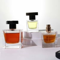 Flacon de parfum carré en verre de 30 ml, flacon d'échantillon de parfum à vaporisateur, flacon de parfum transparent de 50 ml