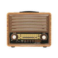 Vintage Holz-BT-Radio mit FM AM SW Drei-Band-Tuning, MP3-Wiedergabe, USB-TF-Kartensteckplatz für Heimdekoration und Unterhaltung im Freien