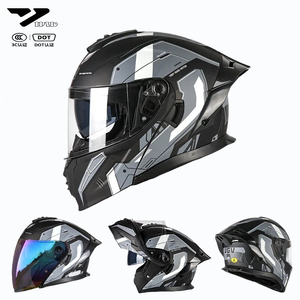 VGV-L06 Premium Tam Yüz Açılır Kapanır Motosiklet Modüler Çift Maskeli Kask Dahili Lensli ECE Onaylı Casque Casco Moto - Product Image 1