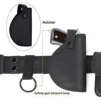 Ceinture tactique en nylon noir 1680D réglable 140 cm, pochette utilitaire pour agent de sécurité, patrouille, service, gadgets, pour l'extérieur