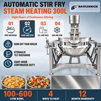Marmite Automatique de Cuisson à Agitateur Racleur 300L à la Vapeur Inox Alimentaire Évacuation Complète Lame PTFE Malaxage