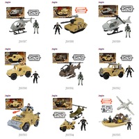 Véhicule de défilé militaire avec motos et hélicoptère, 2 unités de forces spéciales, ensemble de jeu d'armes pour garçon